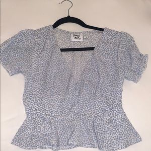 Princess Polly blue flower top